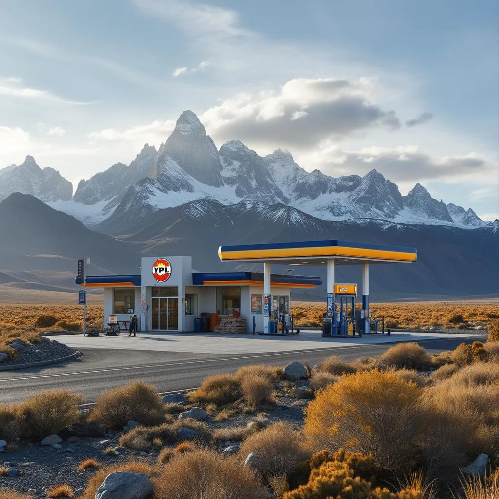 Estación YPF en la Patagonia